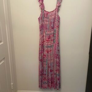NWT Fate Purple and Blue Paisley Maxi Dress - Medium